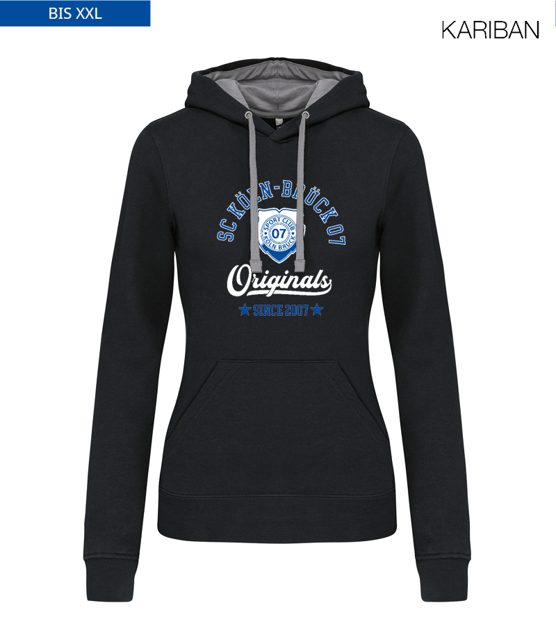 Kariban Damen Hoodie Black Fine Grey "Jacob"
