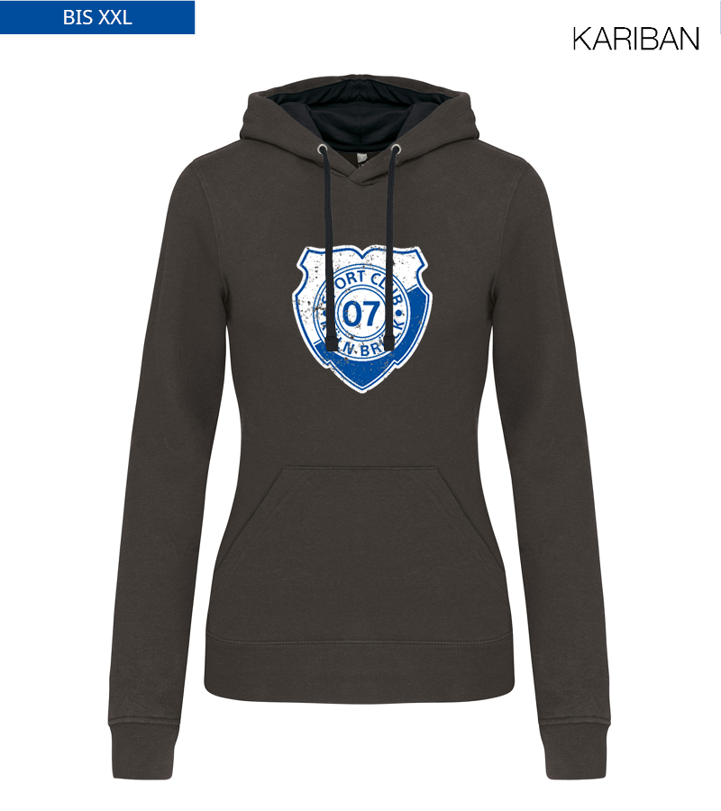 Kariban Damen Hoodie Dark Grey Black "Uwe Frontprint"